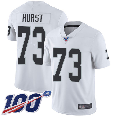 Men Oakland Raiders Limited White Maurice Hurst Road Jersey NFL Football #73 100th Season Vapor Jersey->oakland raiders->NFL Jersey